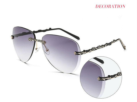 Floral Silver Aviator Style Sunglasses