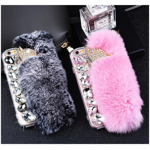 Luxurious Fur Diamond Phone Case