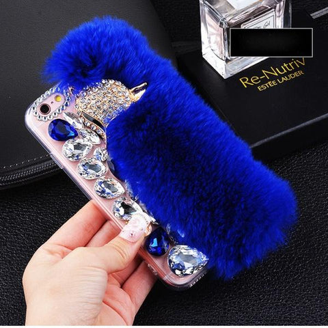 Luxurious Fur Diamond Phone Case