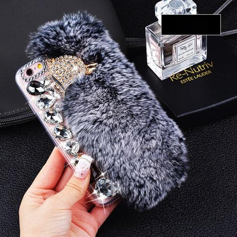Luxurious Fur Diamond Phone Case