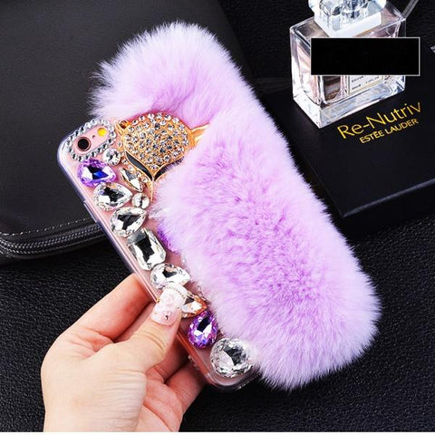 Luxurious Fur Diamond Phone Case